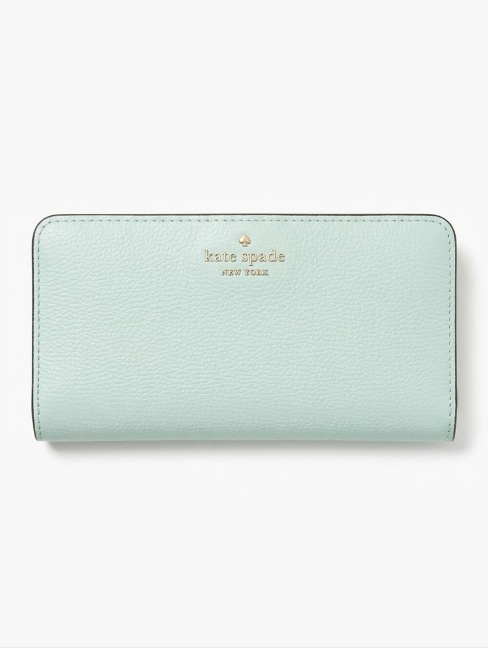 kate spade Mint Pebbled Leather Continental Wallet with Gold Logo Like New